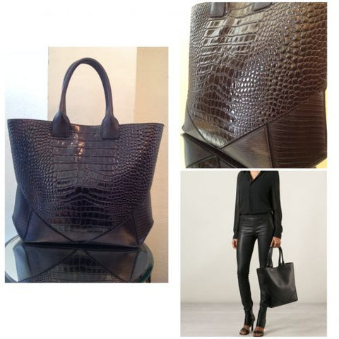 givenchy Embossed black leather large tote