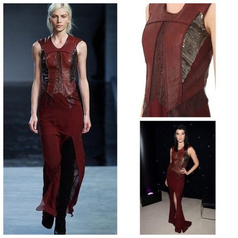 Helmut Lang Fever burgundy lamb sequin silk dress  NEW, orig $1,500, size 6. Buy it now online at June!