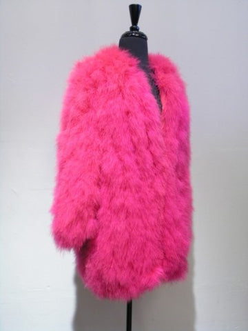 vintage ysl maribou coat pink feathers