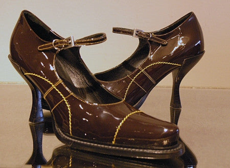 prada brown patent leather Mary Janes!