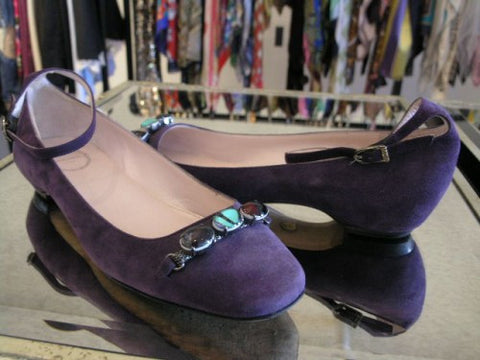 pucci purple suede flats