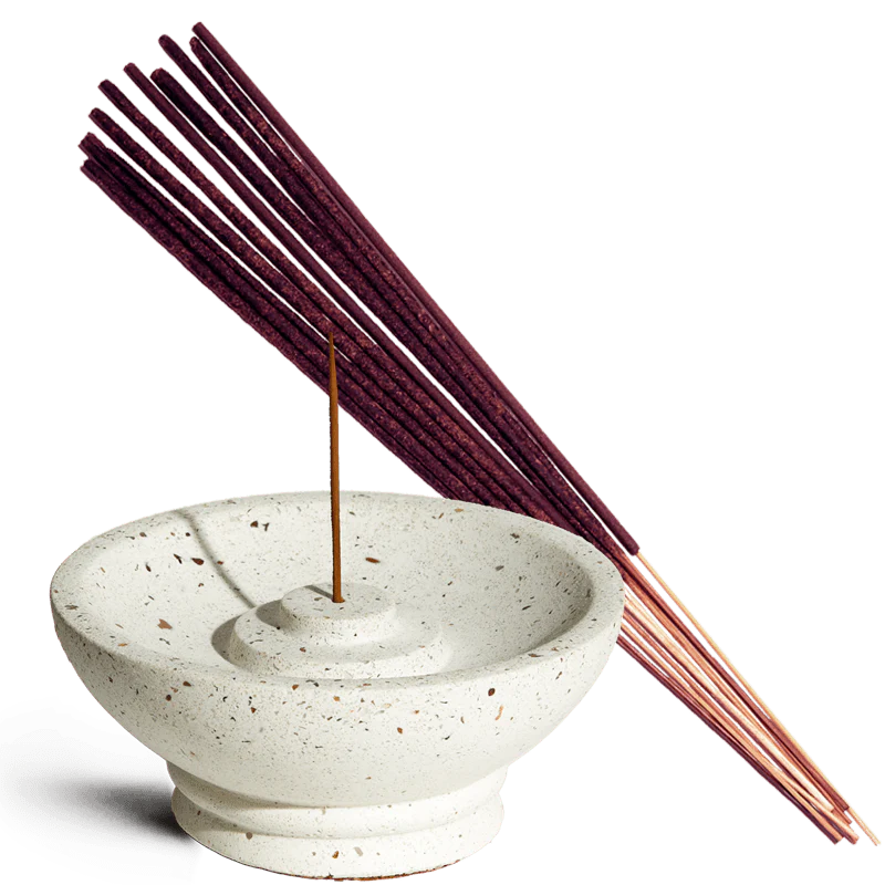 Incense + White Terrazzo Holder