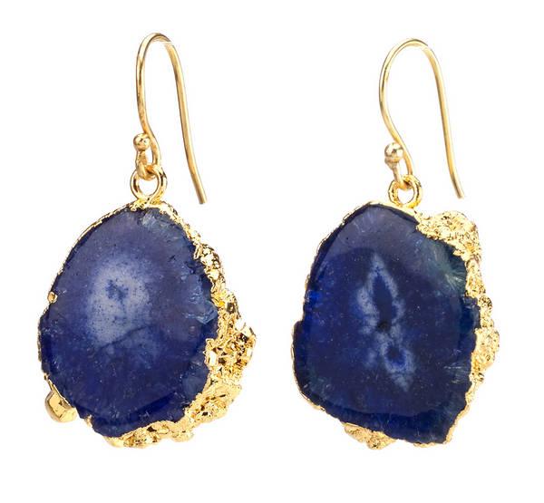 blue agate stone earrings