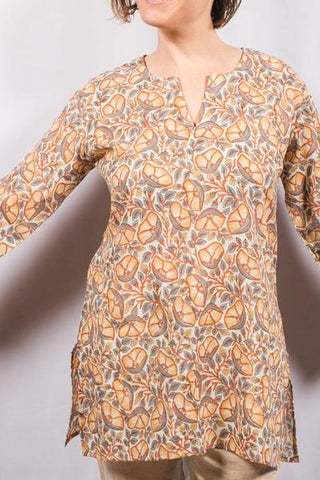 dolma cotton tunic top tanned poppies