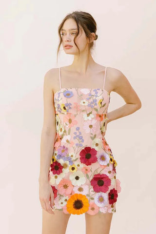 taylor swift inspired 3d floral mini dress