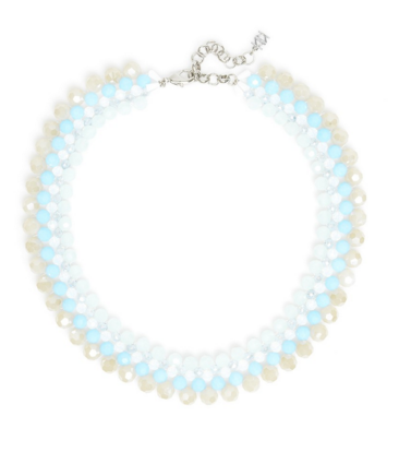 Beaded Collar Necklace in Aqua