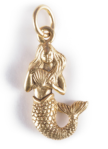 Gold mermaid charm