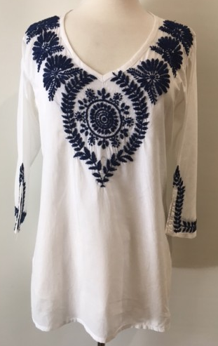Navy Embroidered Tunic Top – Girl Intuitive