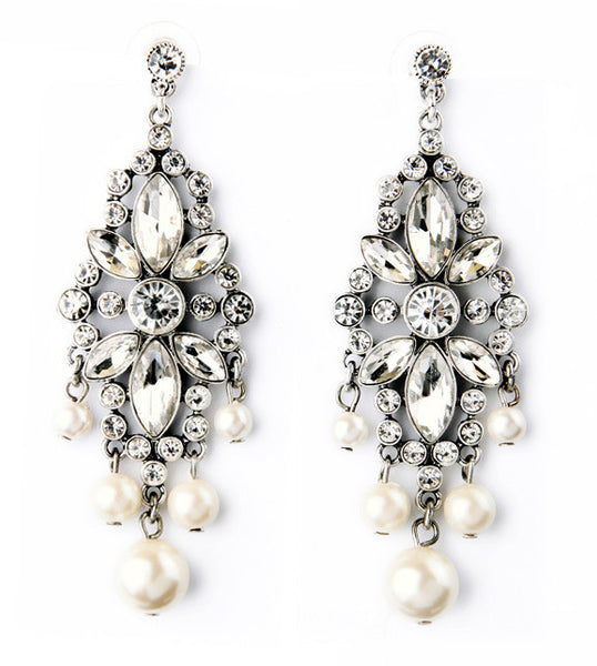 Crystals and Pearls Dangle Earrings – Girl Intuitive