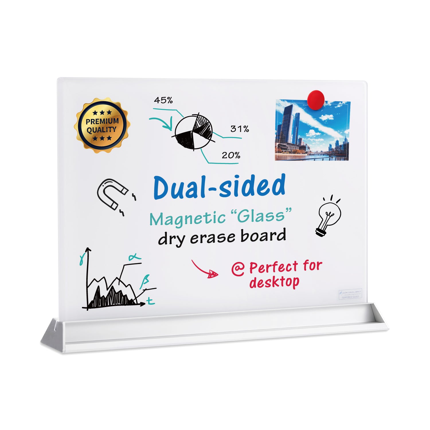 Best-Rite Enlighten™ Black Glass Dry Erase Whiteboard