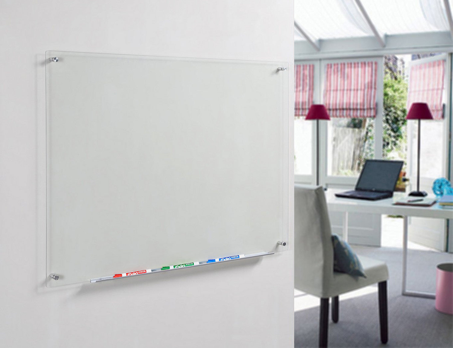 Audio-Visual Direct® | Clear Glass Dry-Erase Board - For Home & Office
