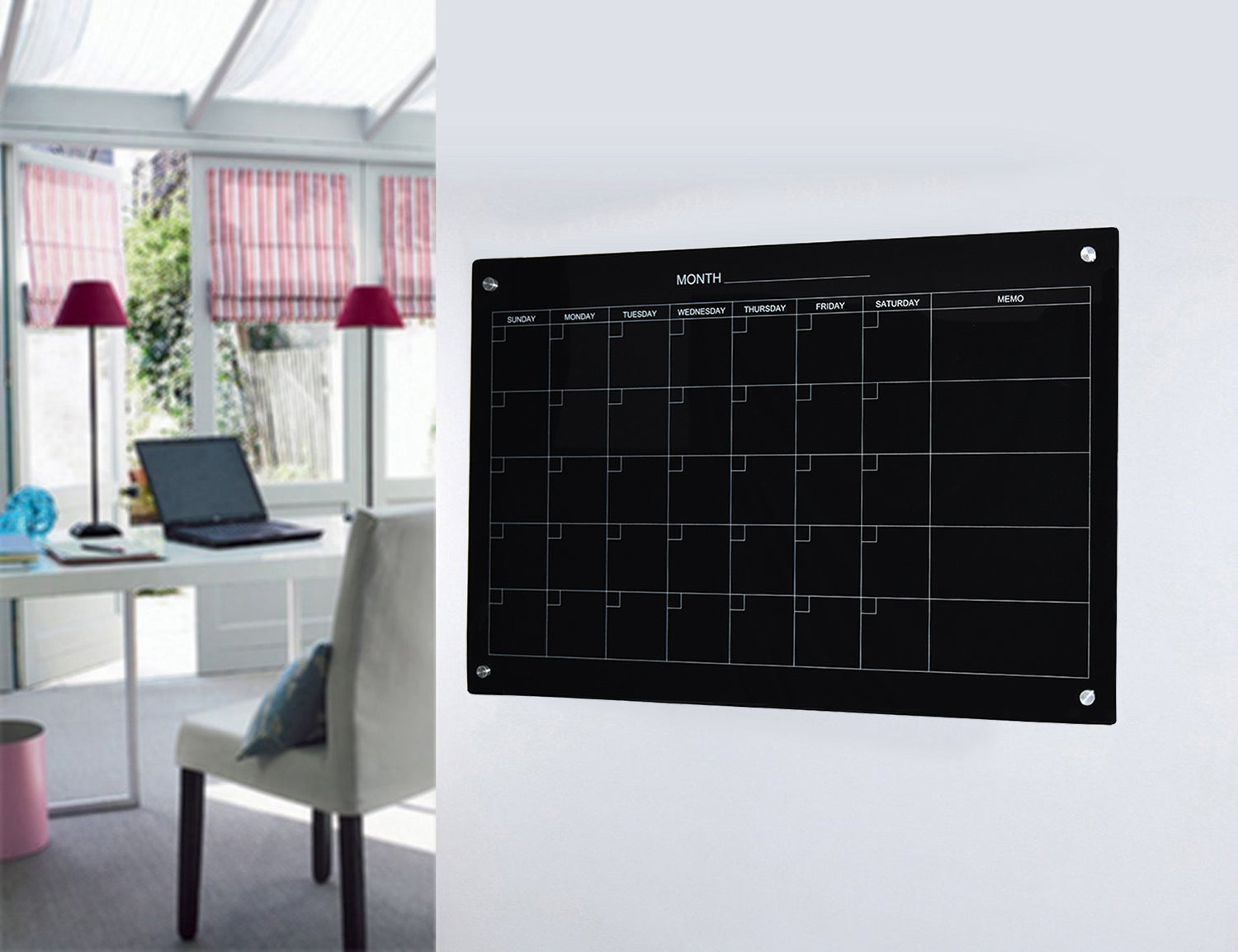 AudioVisual Direct Calendar Glass DryErase Board Set