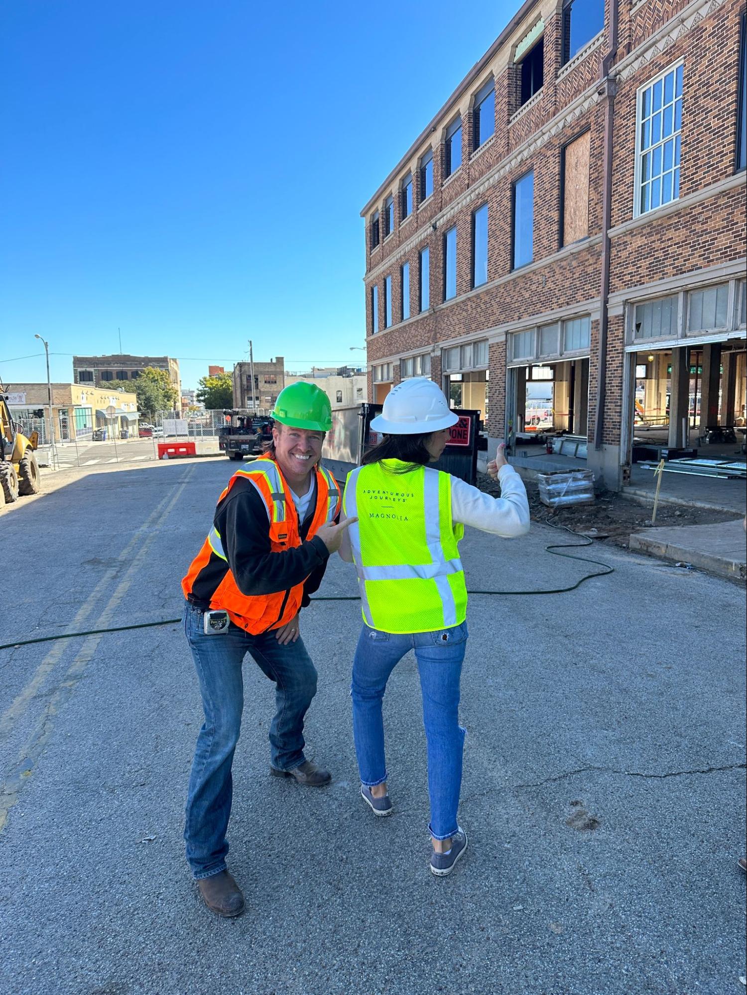 Chip and Joanna Gaines outside of Hotel 1928. 