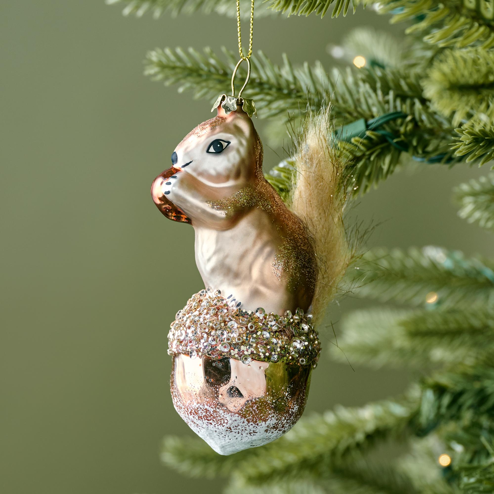 Squirrel ornament in Christmas tree