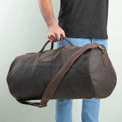 barbour wax holdall duffle bag
