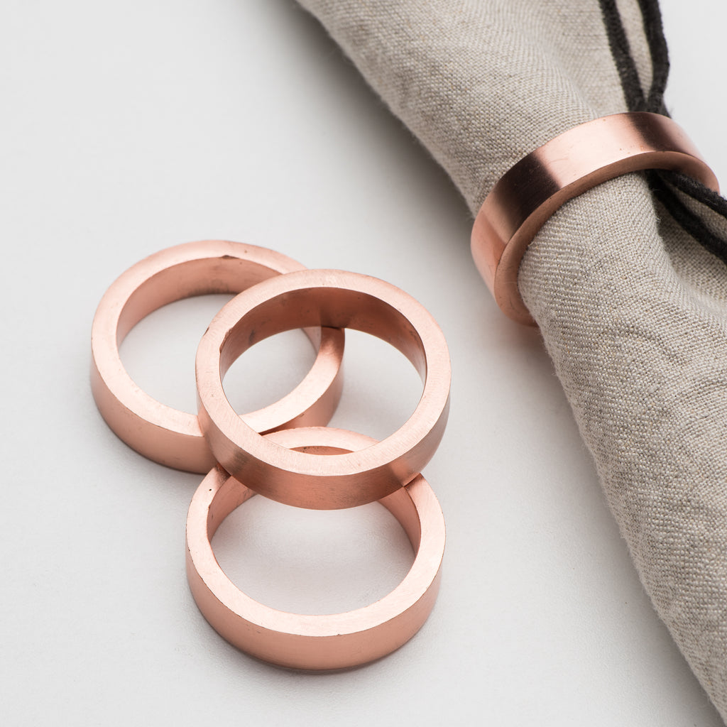 round copper napkin rings