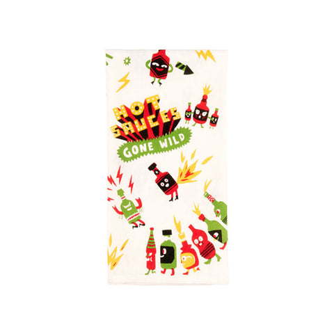 Hot Sauces Gone Wild dish towel