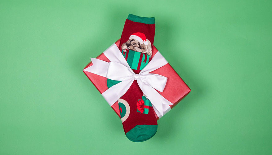 christmas sloth fun holiday socks