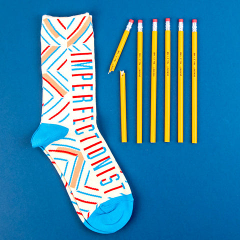 Imperfectionist socks with pencils