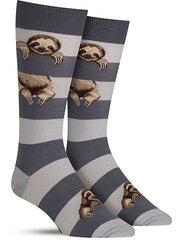Fun sloth socks with stripes