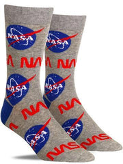 Fun NASA logo socks for men