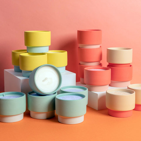 Colorblock candles from Paddywax
