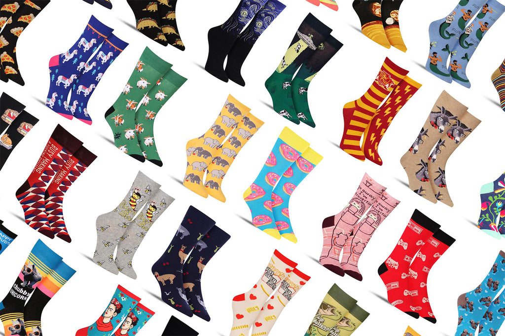 A variety of fun novelty socks
