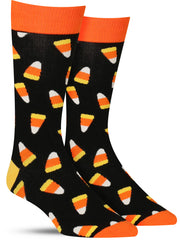 Men's candy corn socks for Halloween