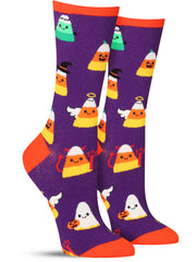Funny candy corn socks for women for Halloween