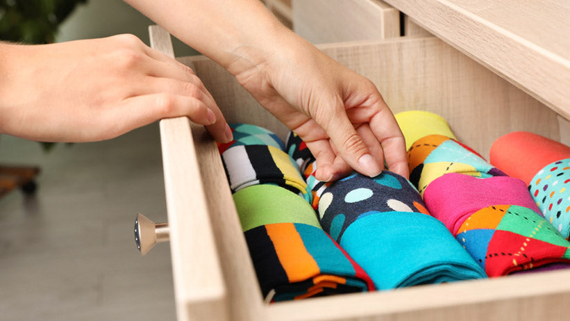 Wardrobe Clothes Organizer  Self-adhesive Drawer Socks