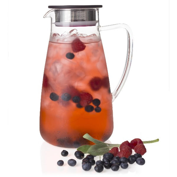 FORLIFE Mist Iced Tea Jug with Basket Infuser 68-Ounce Black Graphite