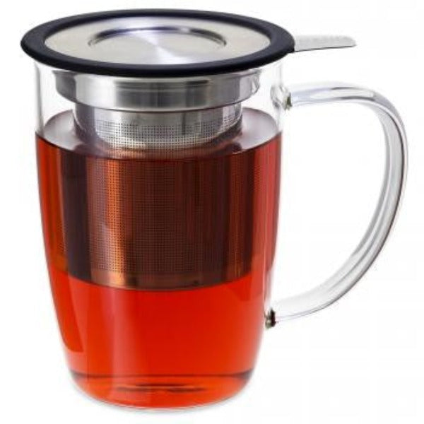 Curve Tall Tea Mug with Infuser & Lid (various colors) - Indigo Tea Co.