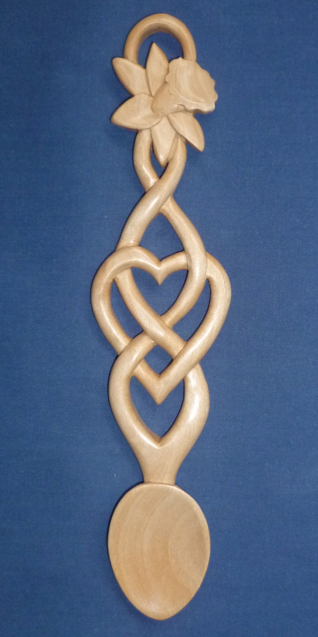 Celtic heart and daffodil Welsh love spoons by Adam King