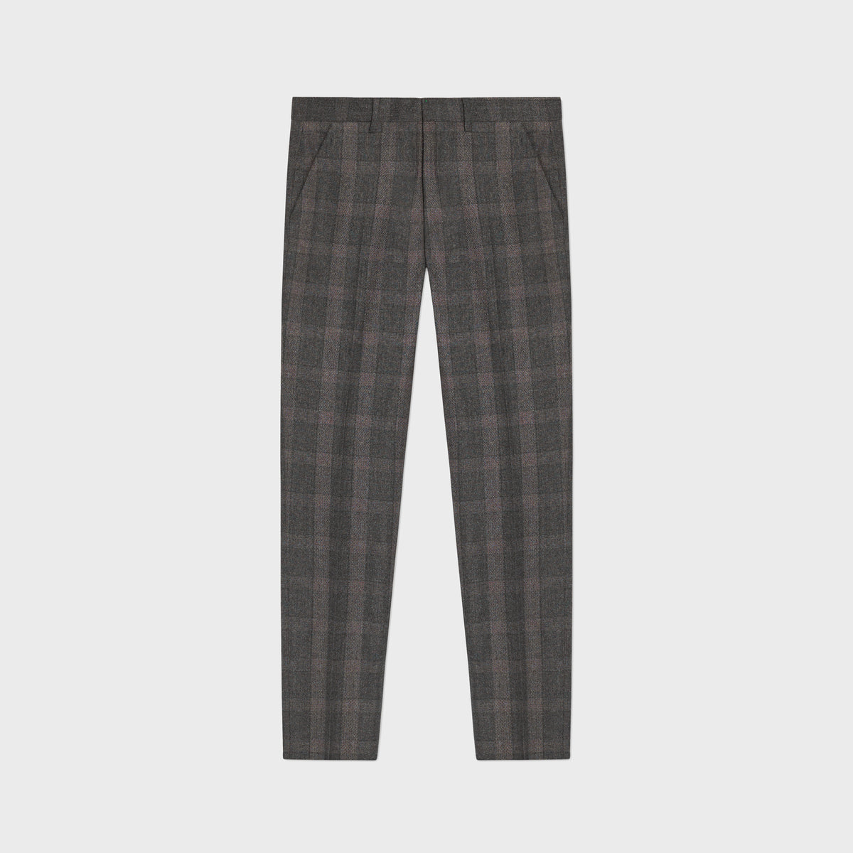 SPOKE Winter Smarts - Burgundy Grey Check Custom Fit Trousers - SPOKE