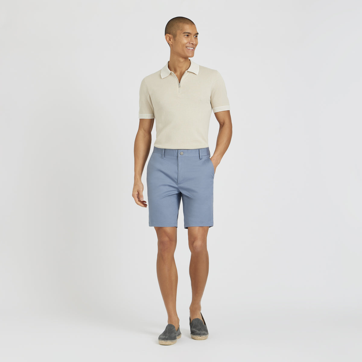 Storm Blue Sharp Shorts - Men's Bespoke Cotton Shorts - SPOKE - SPOKE