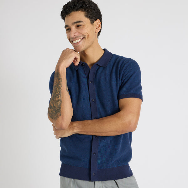 Navy Jacquard