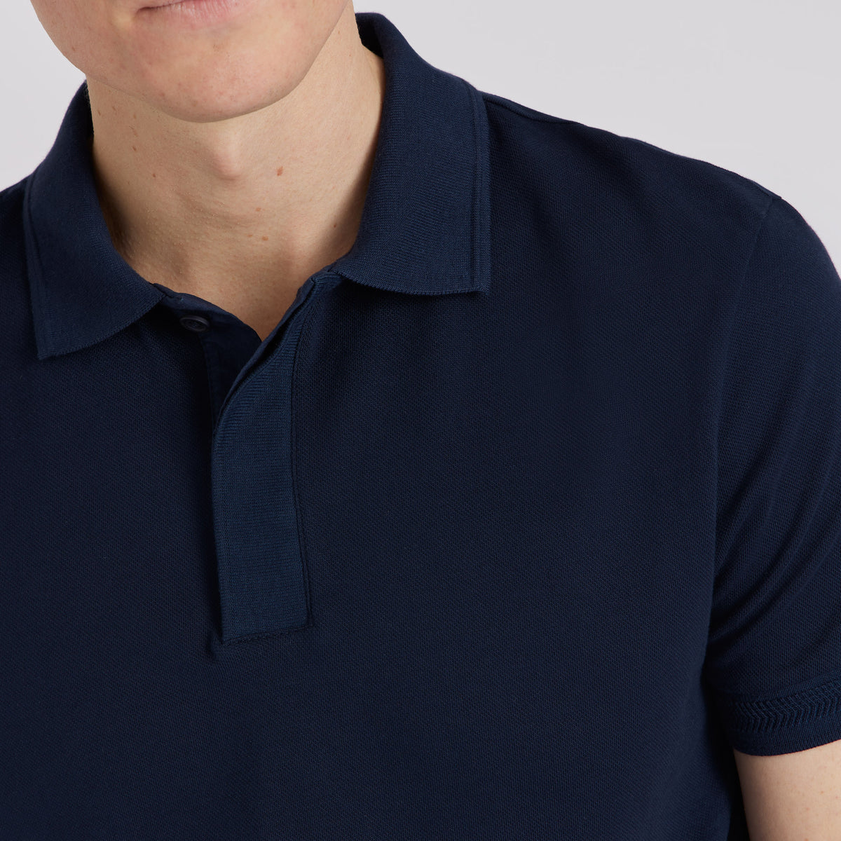 Navy Short Sleeve Custom Fit Polo Shirt - SPOKE - SPOKE