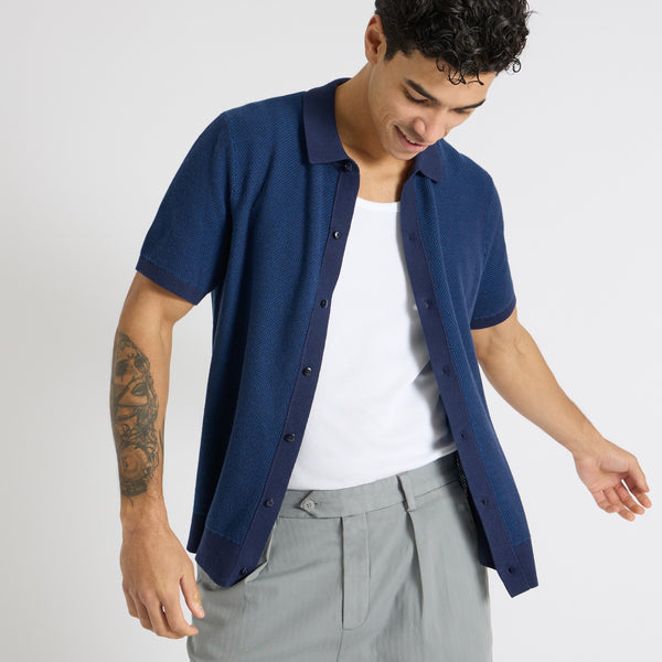 Navy Jacquard