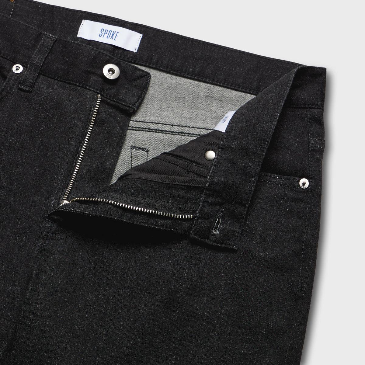 Black 10oz Travel Denim Jeans - Men's Bespoke Lightweight Jeans - SPOKE ...