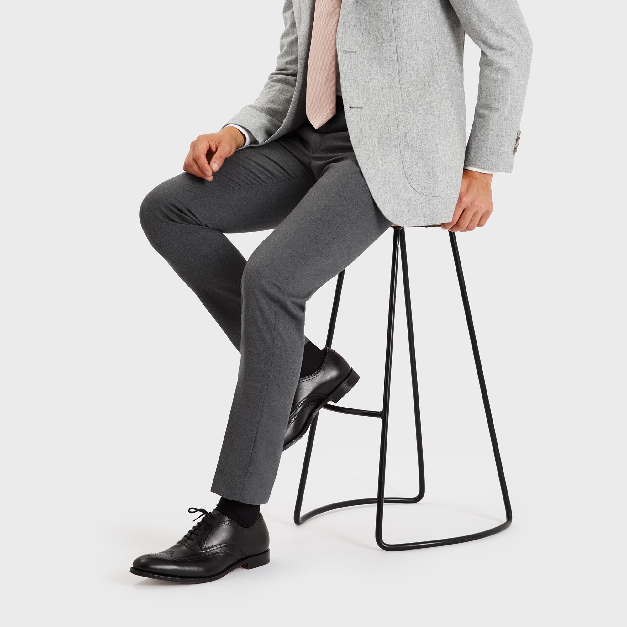 Charcoal Grey Smarts - Custom-Fit Men's Italian Wool Trousers - SPOKE -  SPOKE