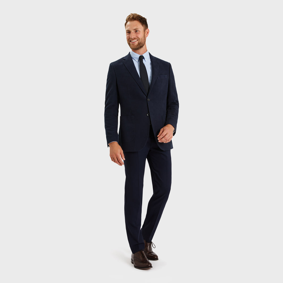 Dark Navy Smarts - Custom-Fit Men's Italian Wool Trousers - SPOKE - SPOKE