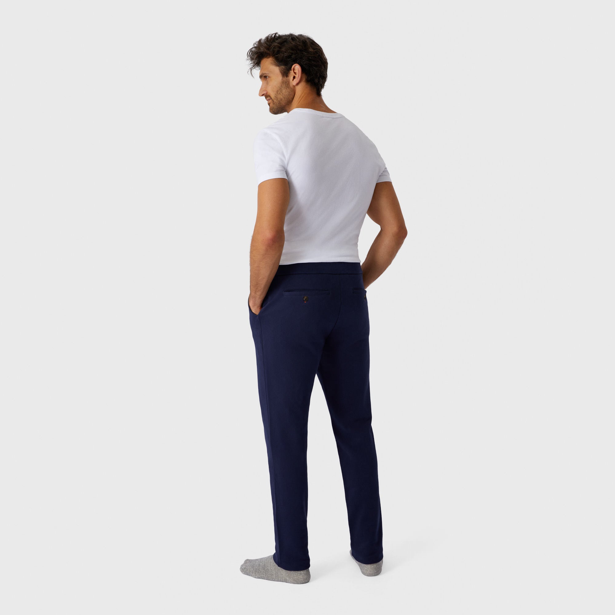 Buy Cantabil Dark Navy Flat Front Trousers for Men Online @ Tata CLiQ