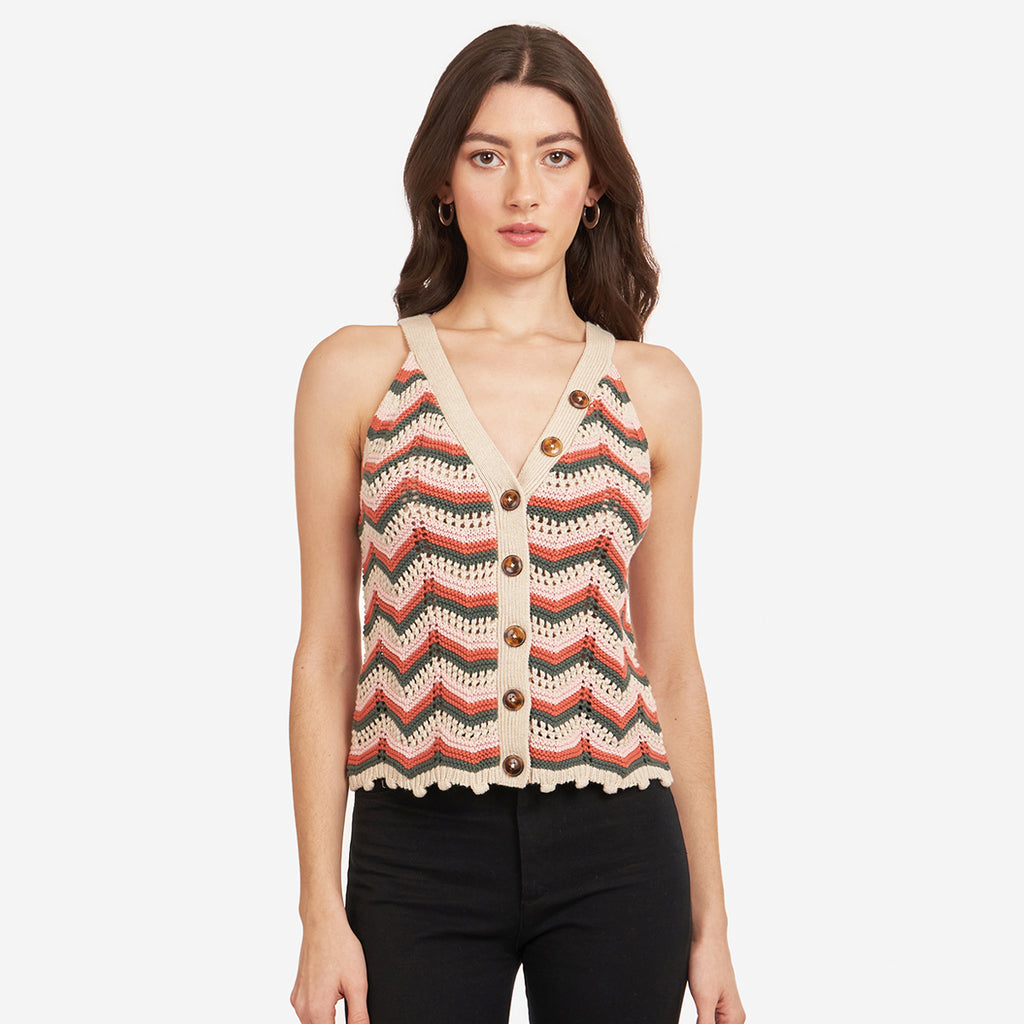 POINTELLE STRIPE BUTTON FRONT HALTER - AUTUMN CASHMERE – Joelle's/Jeff's  Guyshop