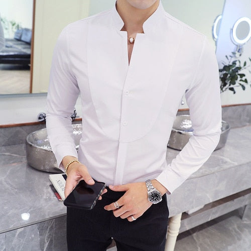 stand collar formal shirts