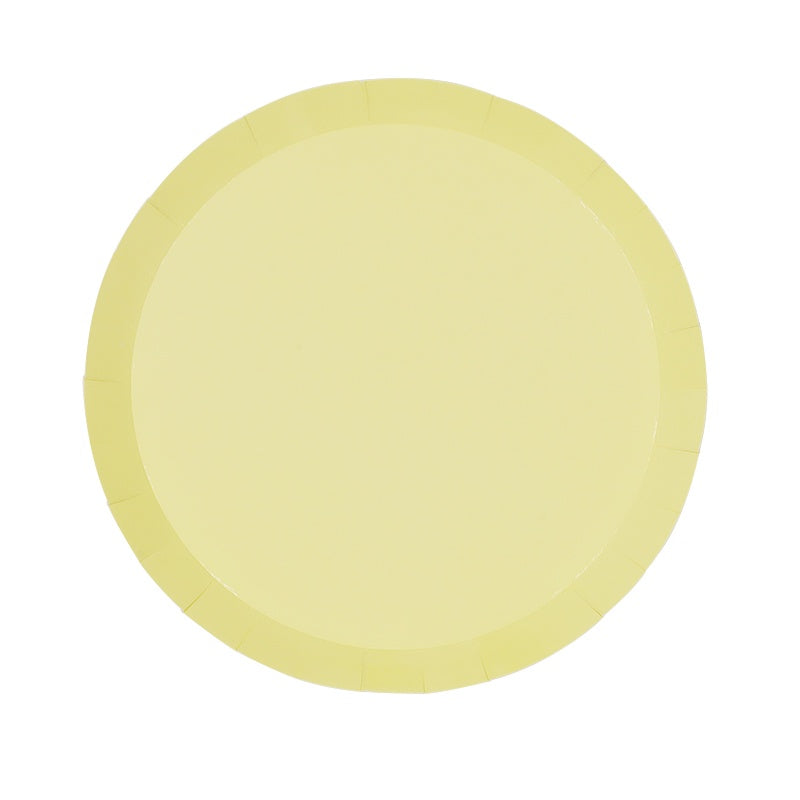 pastel yellow paper plates