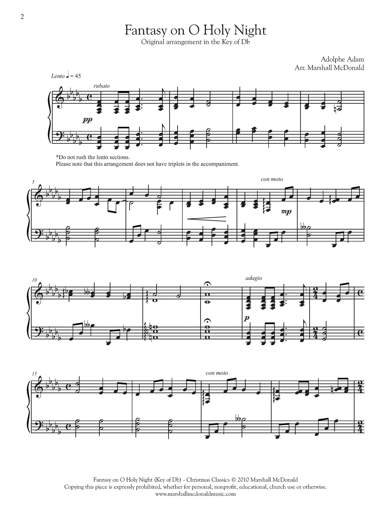 Printable O Holy Night Piano Sheet Music - Peter Edvinsson O Holy Night