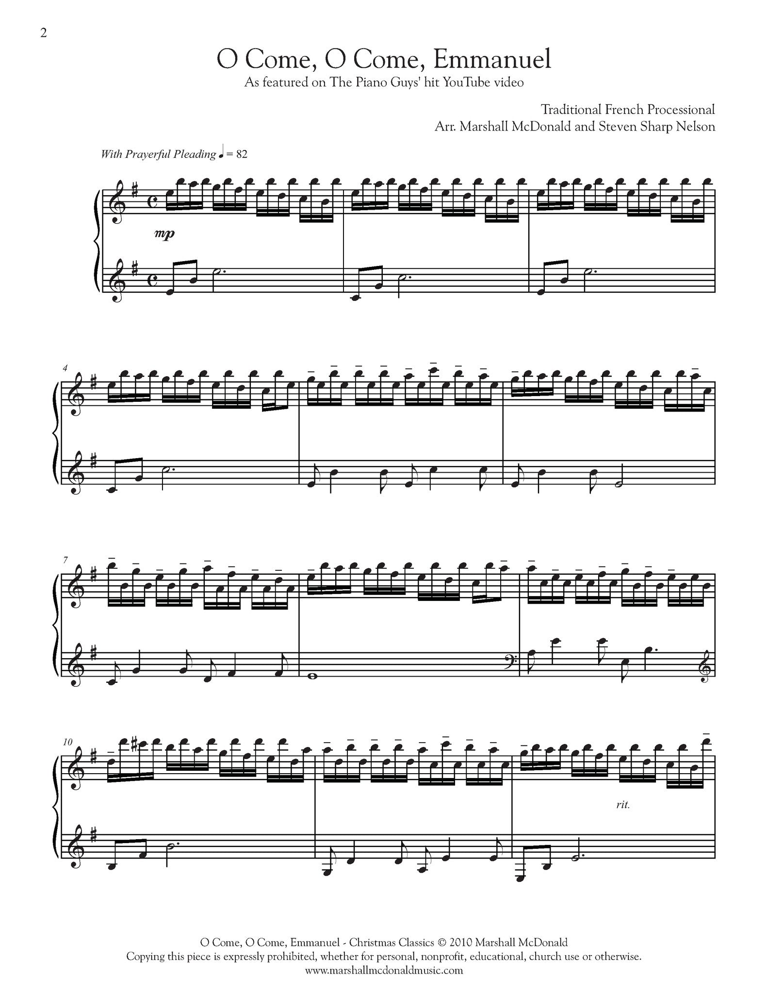 O Come, O Come, Emmanuel (piano) - Marshall McDonald