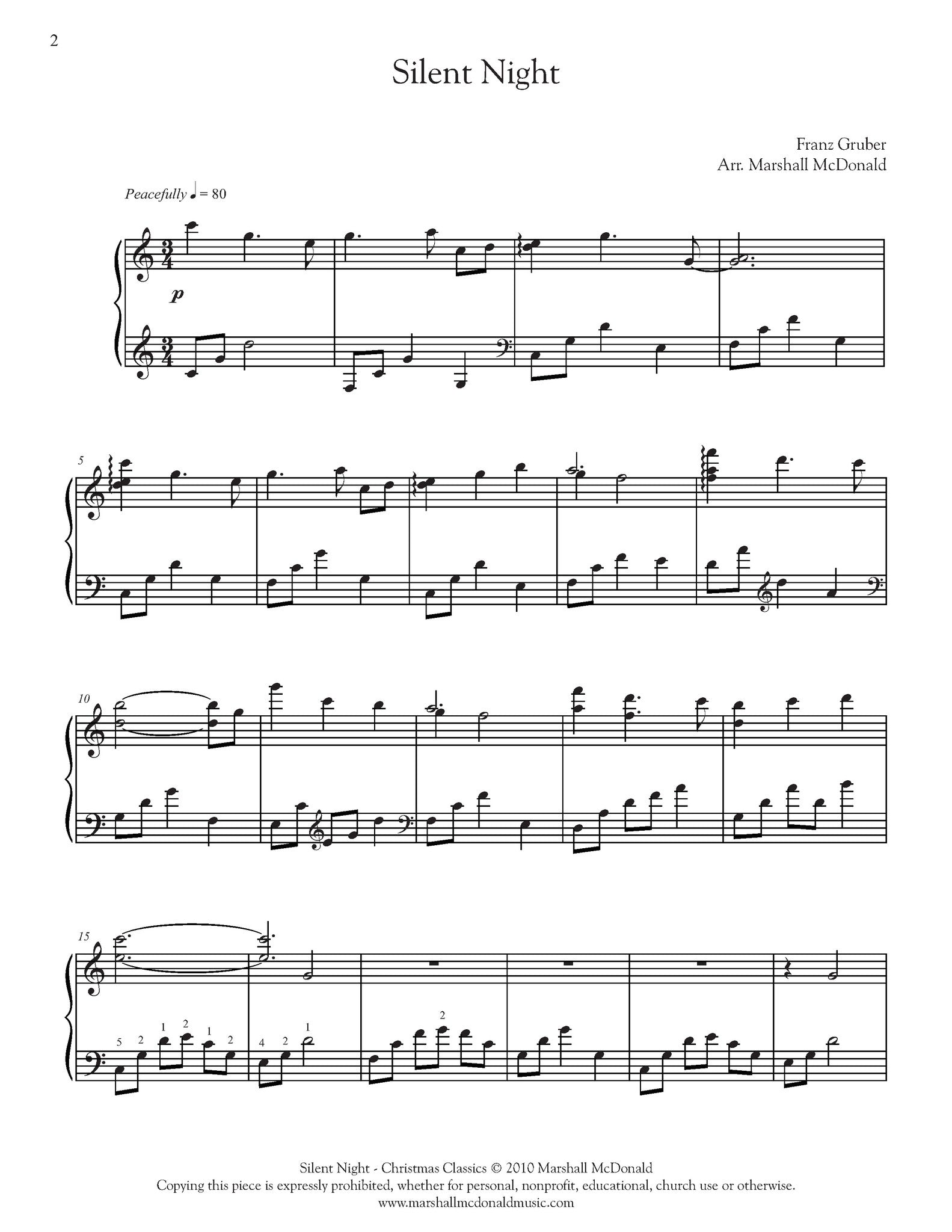 Silent Night (piano) - Marshall McDonald
