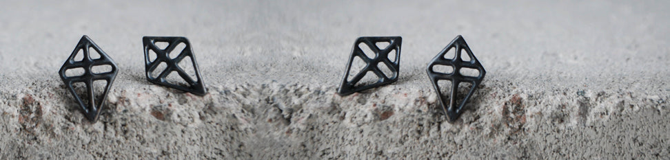 Wild & Arrow Earrings in Oxidized dark recycled silver