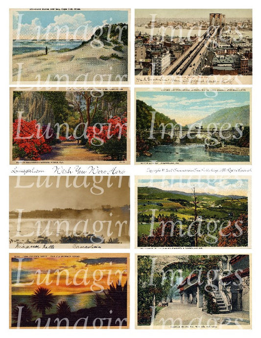 Vintage Postcards Digital Collage Sheet #2 Flutterbys – Lunagirl